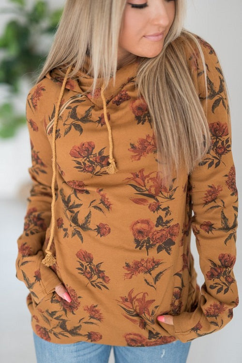 Vintage Floral DoubleHood Hoodie