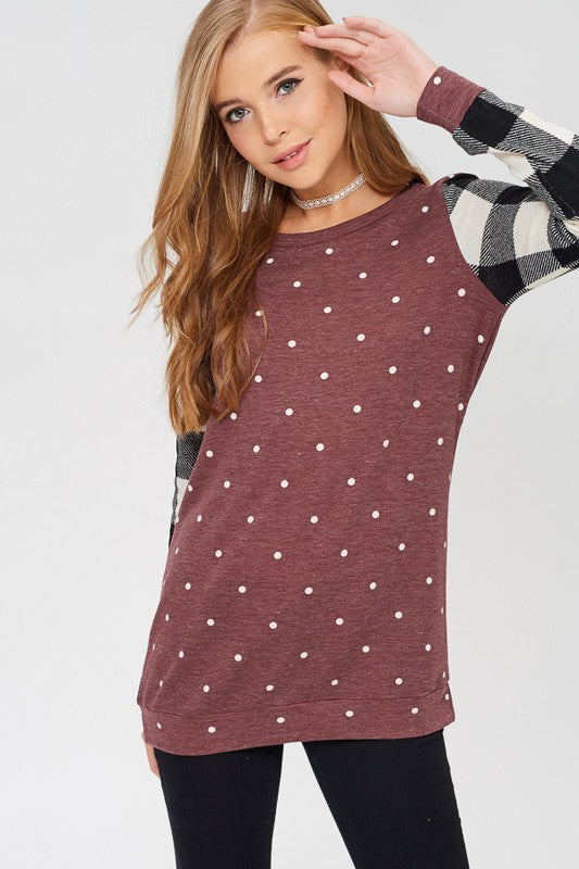 Polk Dot Print Top